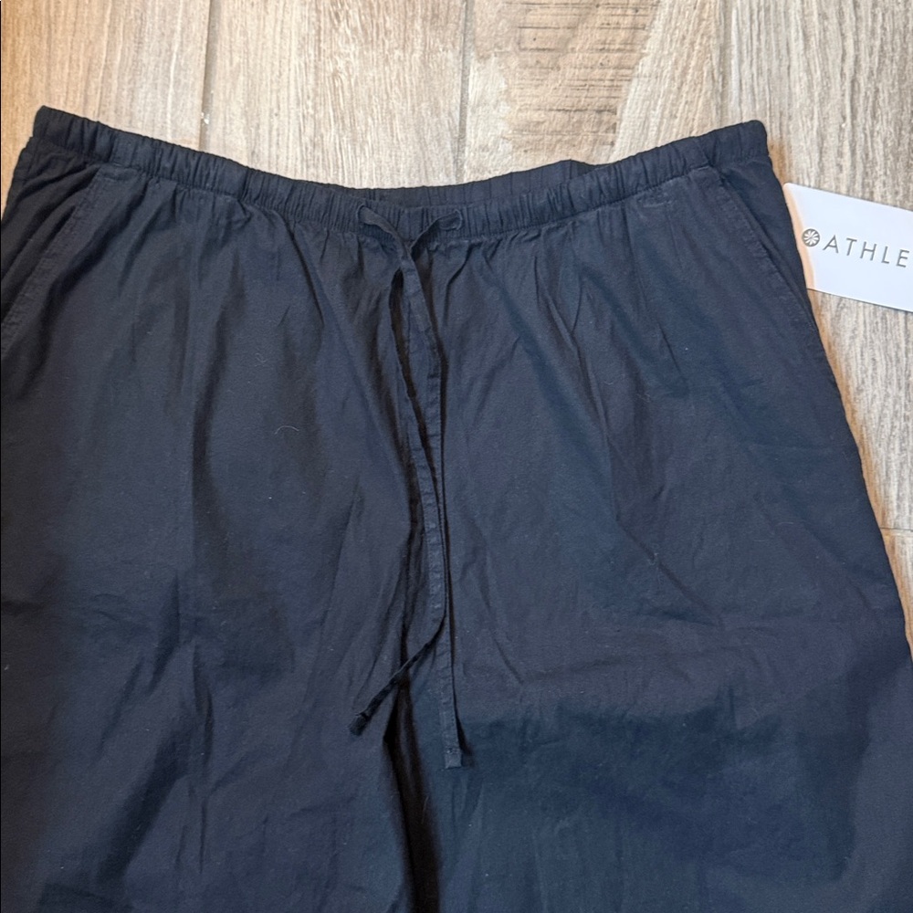 Athleta Paradise Wide Leg Pant Black Drawstring Waist Large NWT - Picture 4 of 10